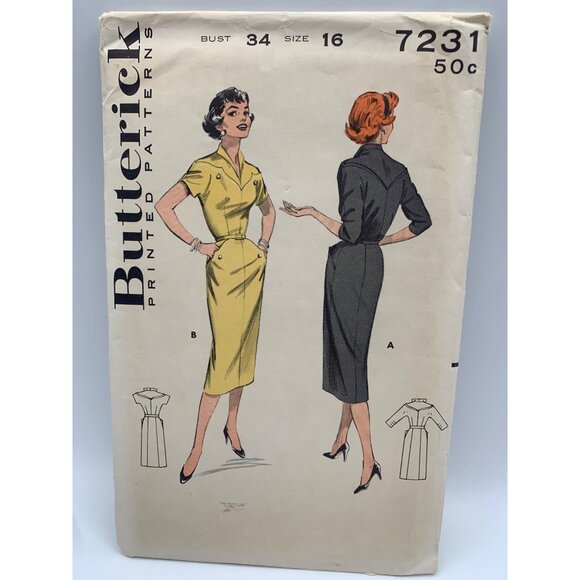 Butterick Misses Dress Sewing Pattern Sz 16 7231 - uncut - Picture 4 of 4